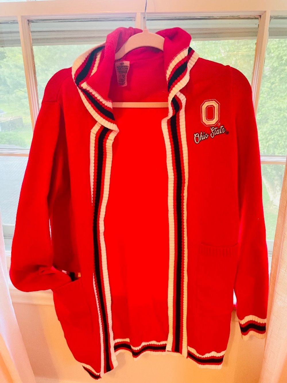 Game Day couture letter cardigan with hood nwt!❤️❤️S